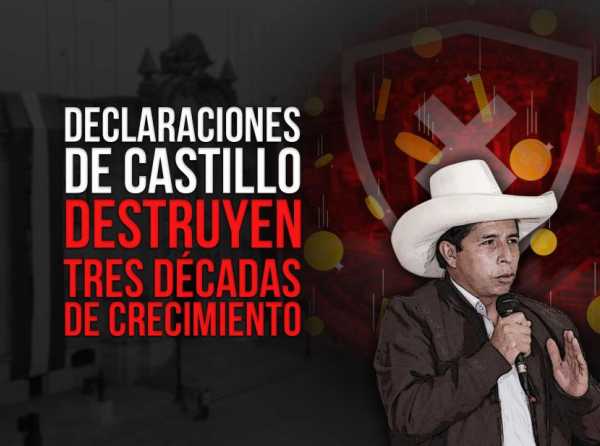 Declaraciones de Castillo destruyen tres décadas de crecimiento