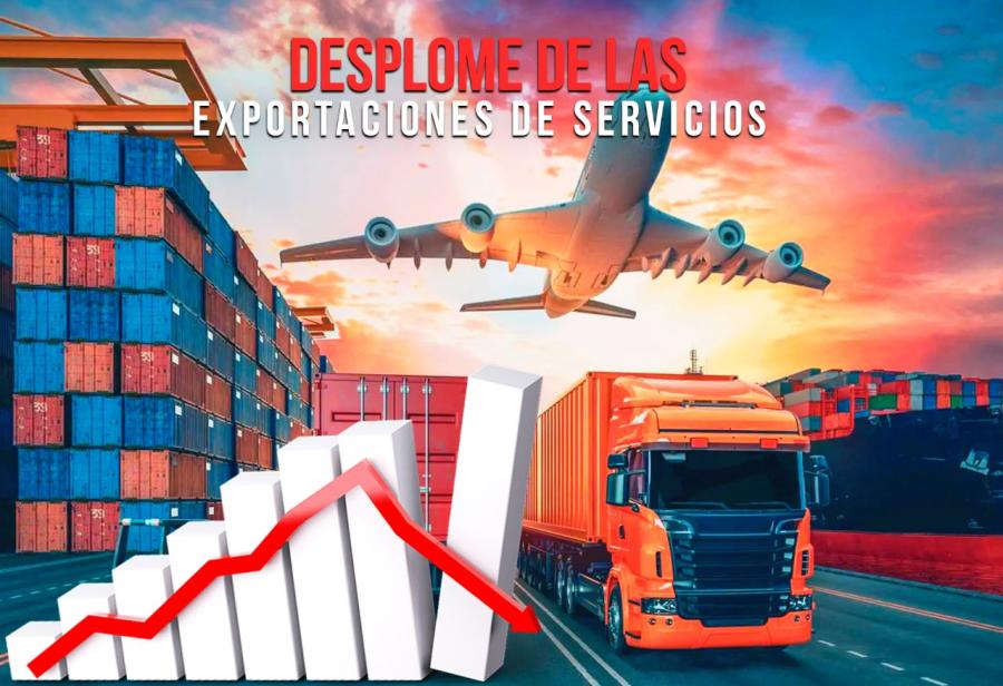 Desplome de las exportaciones de servicios