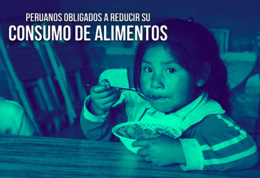 Peruanos obligados a reducir su consumo de alimentos