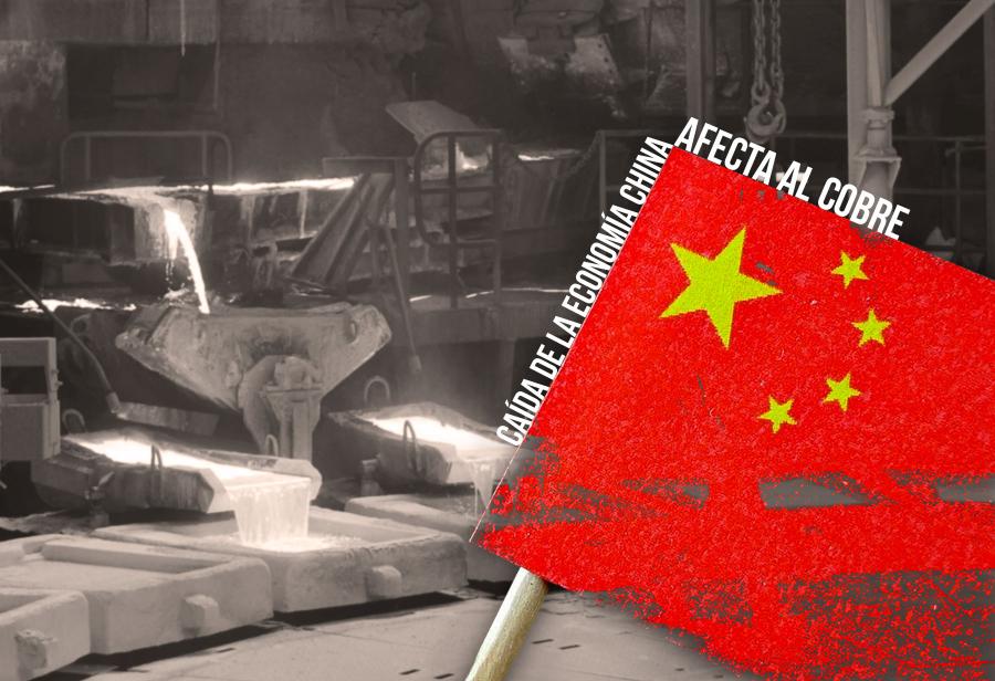Caída de la economía china afecta al cobre