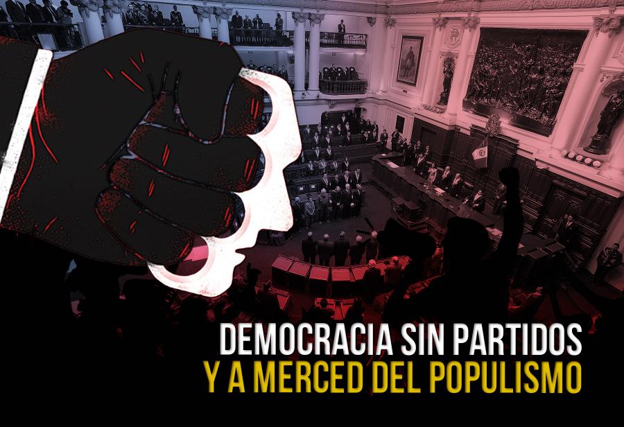 Democracia sin partidos y a merced del populismo