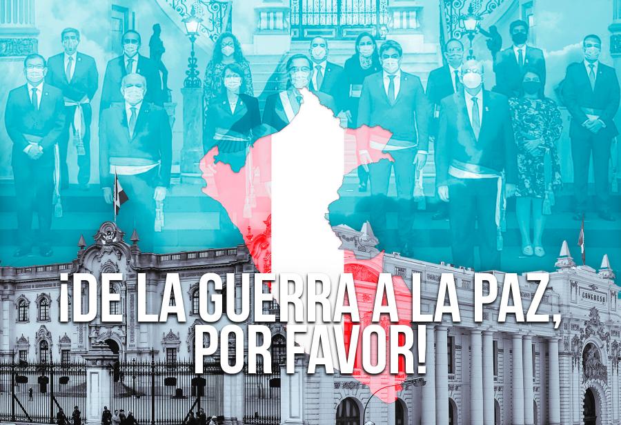 ¡De la guerra a la paz, por favor!