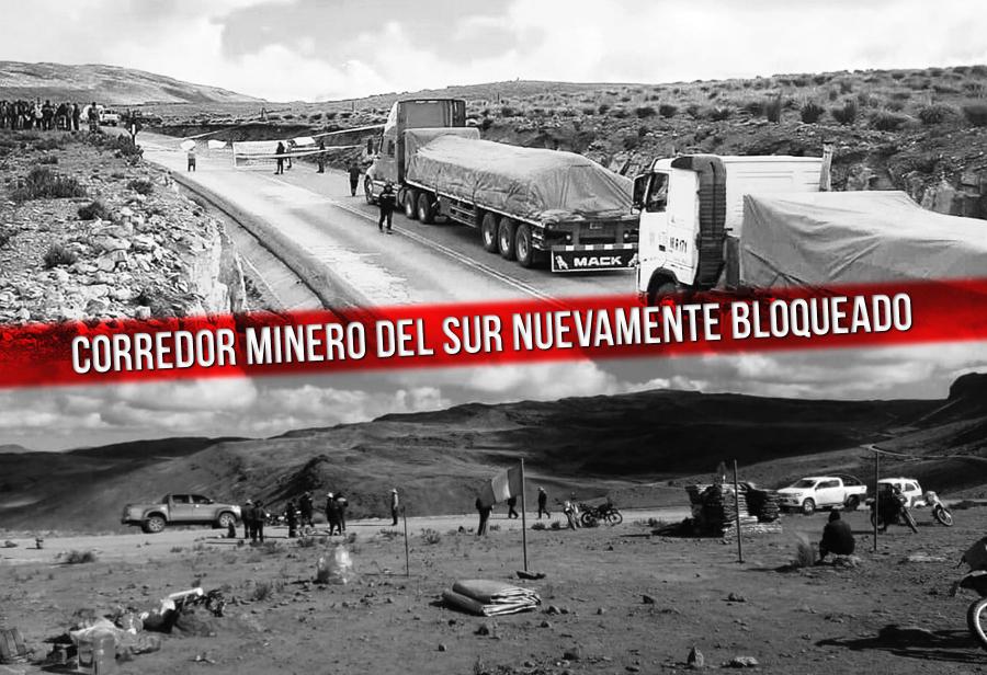 Corredor Minero del Sur nuevamente bloqueado 