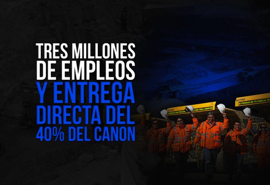 Tres millones de empleos y entrega directa del 40% del canon