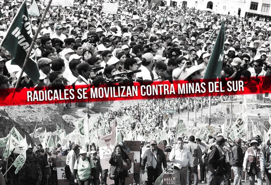 Radicales se movilizan contra minas del sur