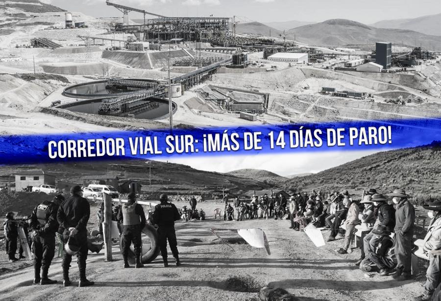 Corredor vial sur: ¡Más de 14 días de paro!