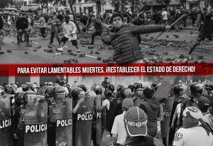 Para evitar lamentables muertes, ¡restablecer el Estado de derecho!