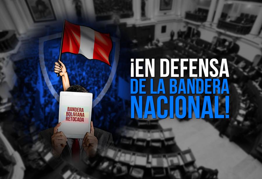 ¡En defensa de la bandera nacional!