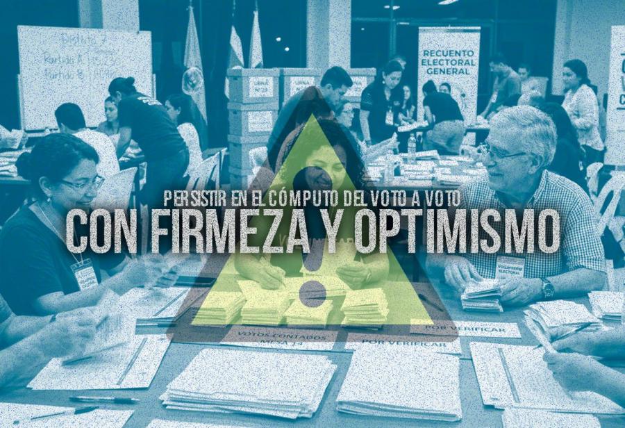 Persistir en el c&oacute;mputo del voto a voto con firmeza y optimismo
